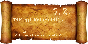 Tényi Krisztián névjegykártya